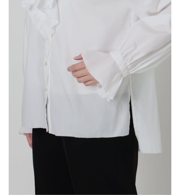 VERMEIL par iena「《予約》Pinstripe フリルブラウス」|シャツ・ブラウス|