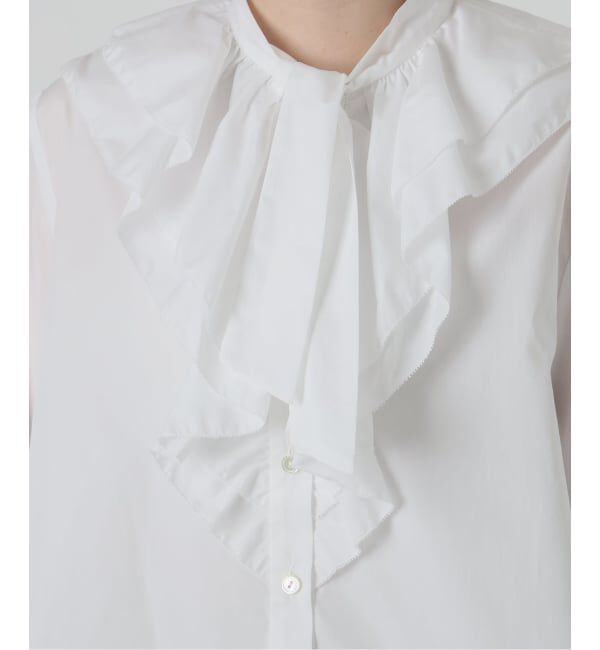 VERMEIL par iena「《予約》Pinstripe フリルブラウス」|シャツ・ブラウス|