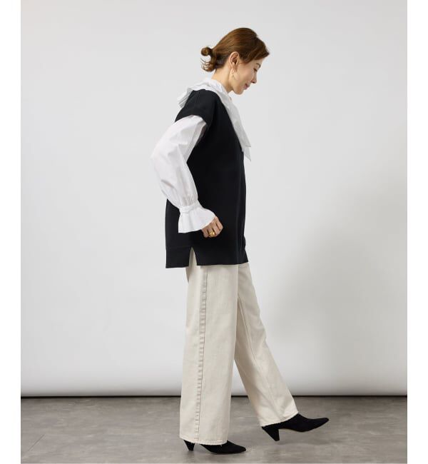 VERMEIL par iena「《予約》Pinstripe フリルブラウス」|シャツ・ブラウス|