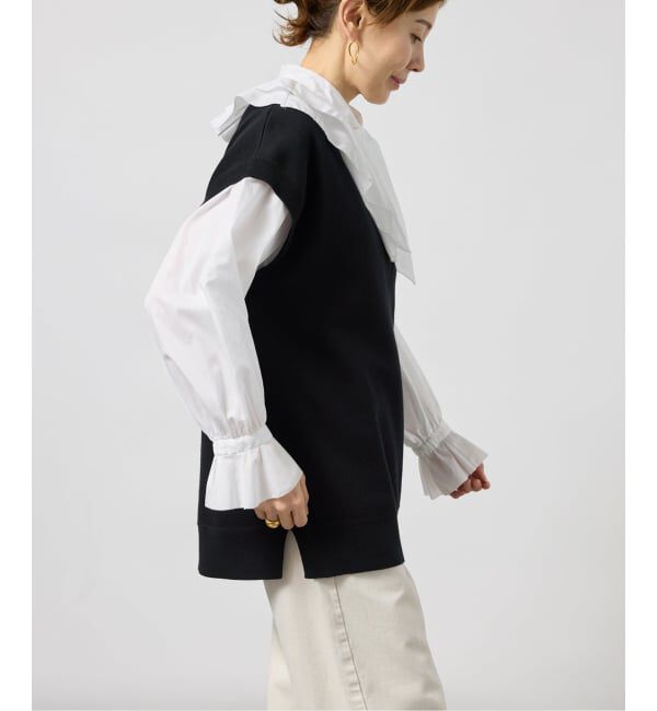 VERMEIL par iena「《予約》Pinstripe フリルブラウス」|シャツ・ブラウス|
