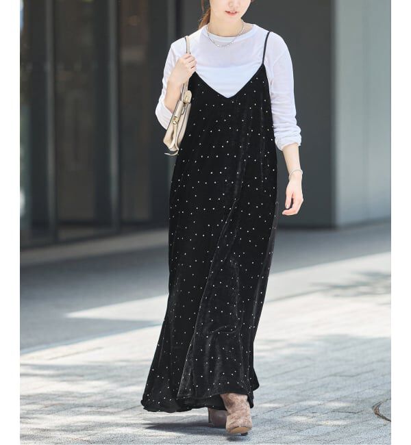 IENA「《予約》COUTURE D'ADAM/クチュールドアダム 別注 Glitter Dress ワンピース」|ワンピース|ブラック