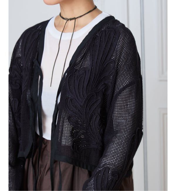 IENA LA BOUCLE「IENA LA BOUCLE メッシュテープ刺繍ジャケット」|その他|
