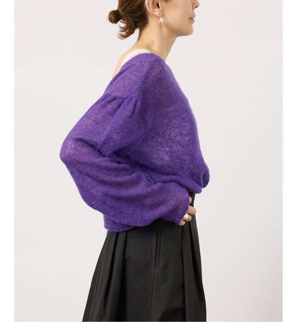 VERMEIL par iena「《予約》ENRICA エンリカ Airy Sheer Alpaka Vプルオーバー KNIT280」|ニット・セーター|
