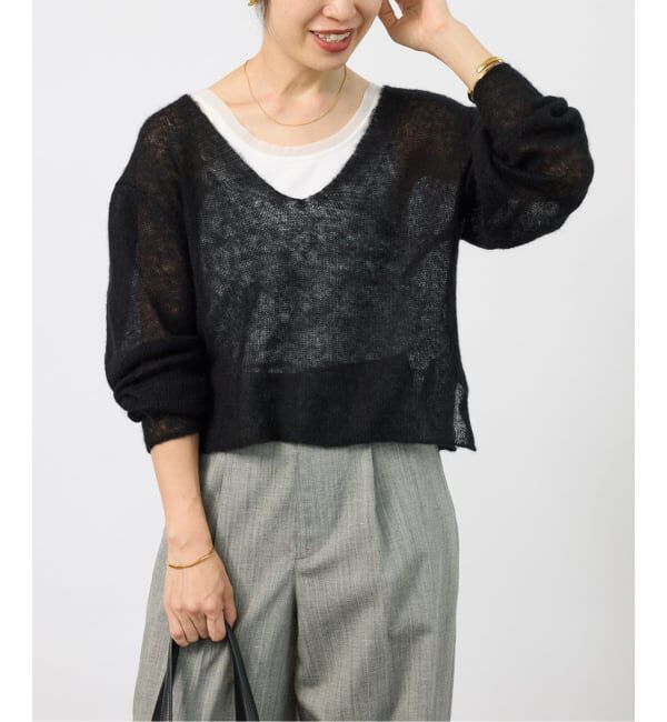 VERMEIL par iena「《予約》ENRICA エンリカ Airy Sheer Alpaka Vプルオーバー KNIT280」|ニット・セーター|
