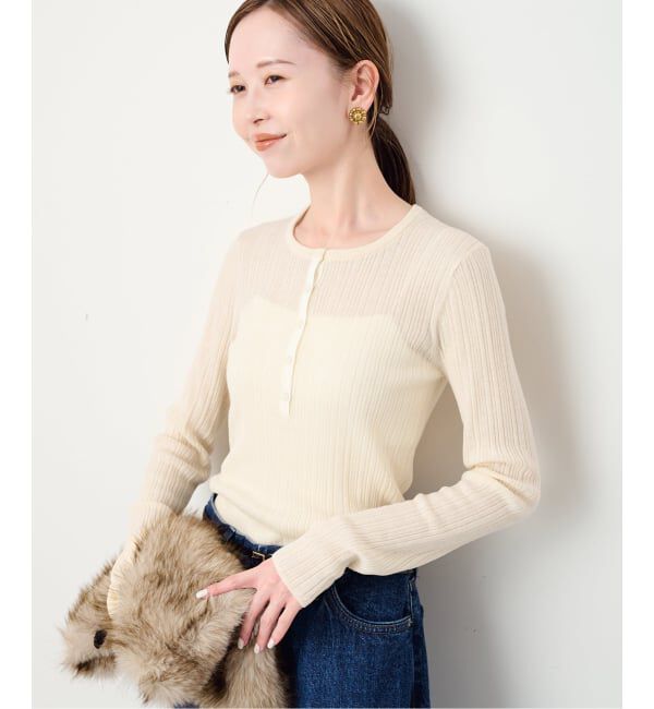 SLOBE IENA「《予約》ベロアテープヘンリープルオーバー」|ニット・セーター|