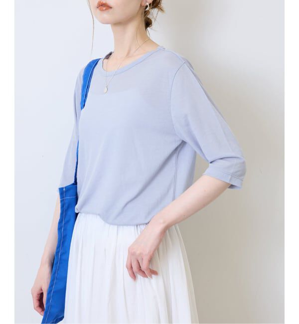 SLOBE IENA「《WEB限定/追加2》シアー天竺5分袖Tシャツ」|Tシャツ・カットソー|