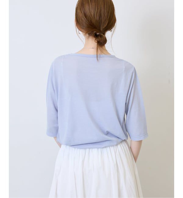 SLOBE IENA「《WEB限定/追加2》シアー天竺5分袖Tシャツ」|Tシャツ・カットソー|