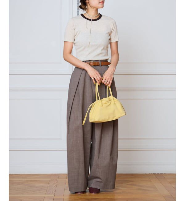 IENA LA BOUCLE「IENA LA BOUCLE コットンリブハーフスリーブカットソー」|Tシャツ・カットソー|