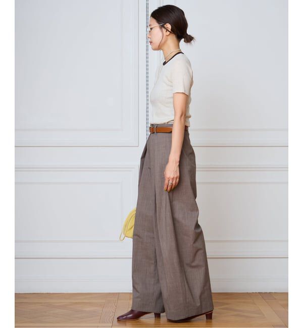 IENA LA BOUCLE「IENA LA BOUCLE コットンリブハーフスリーブカットソー」|Tシャツ・カットソー|