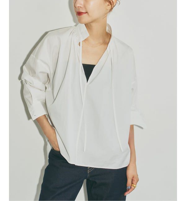 Spick and Span「《40周年 別注 / 予約》TICCA / ティッカ スキッパーギャザーシャツブラウス」|シャツ・ブラウス|