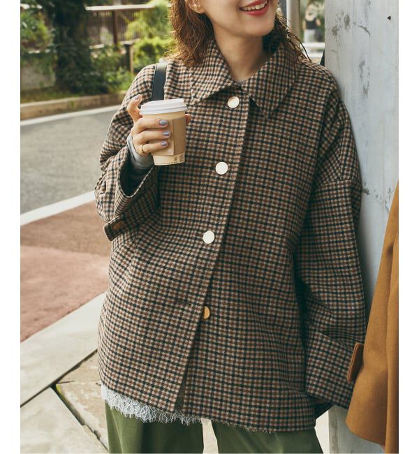 Spick and Span「《40周年 別注 / 予約》Traditional Weatherwear MALTON B/T SHORT* GNCLB CHK」|ステンカラーコート|