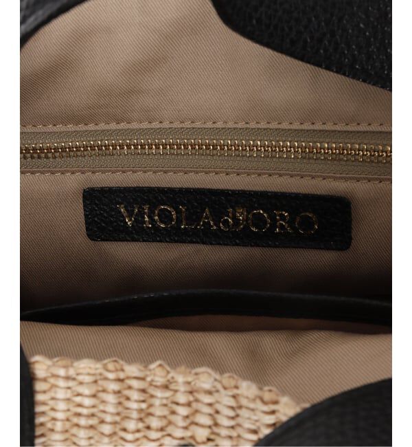  「VIOLAd&rsquo;ORO/ ヴィオラドーロ　ラフィアシートレザーハンドルバッグ」|ショルダー・メッセンジャー|