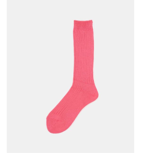  「LETALON Simple Rib socks」|ソックス|ピンク A
