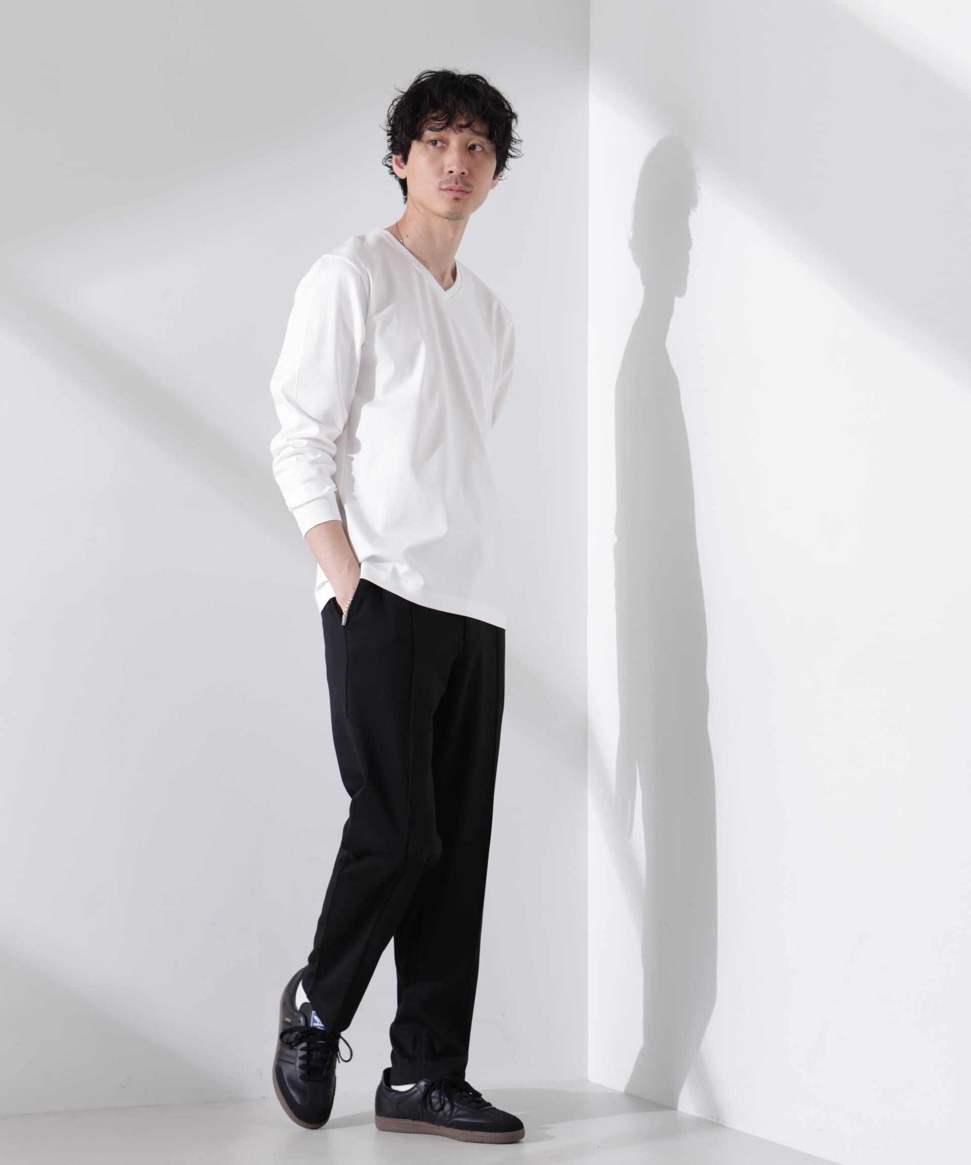 nano･universe「アンチスメル VネックTシャツ 長袖」|Tシャツ・カットソー|