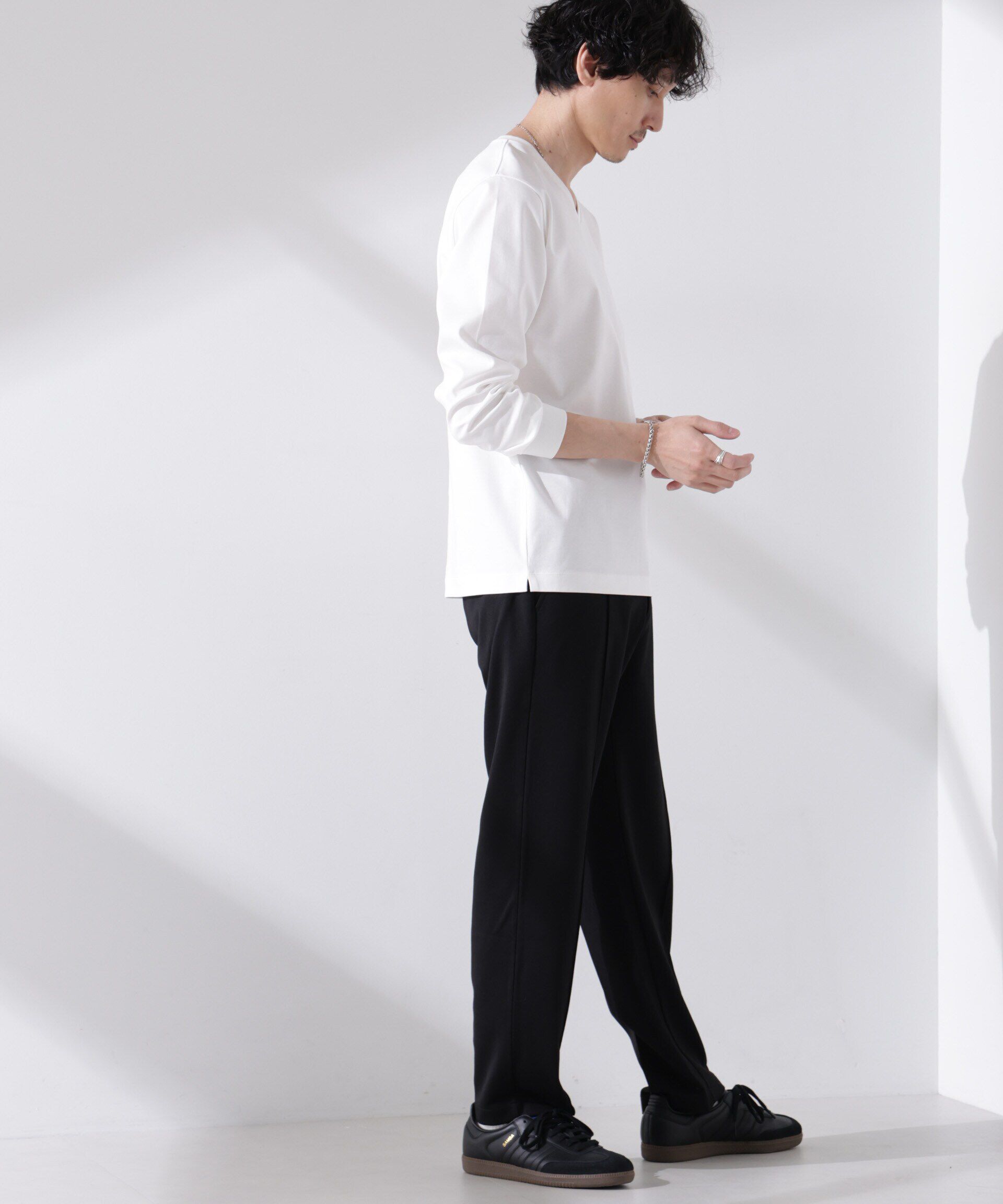 nano･universe「アンチスメル VネックTシャツ 長袖」|Tシャツ・カットソー|