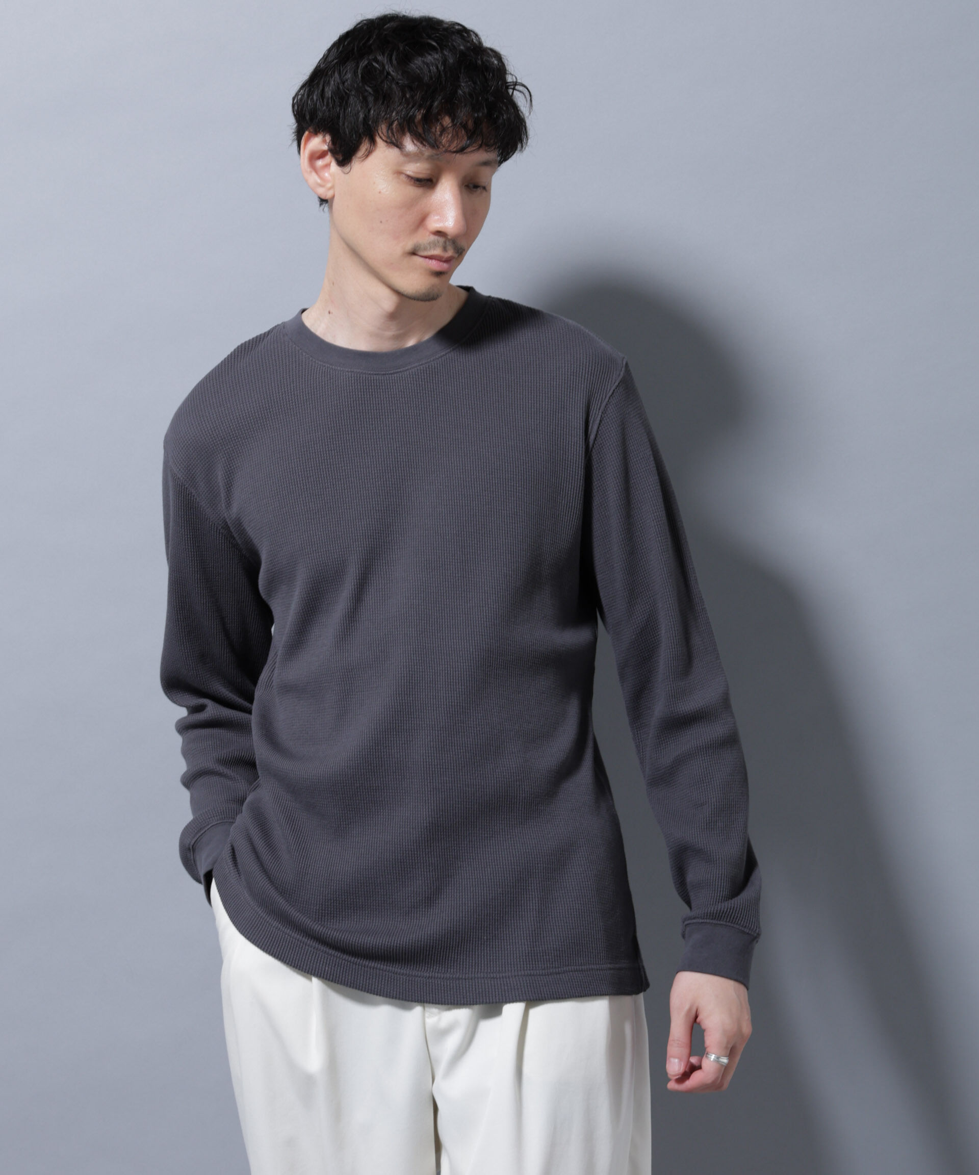 nano･universe「アンチスメルワッフルTシャツ 長袖」|Tシャツ・カットソー|