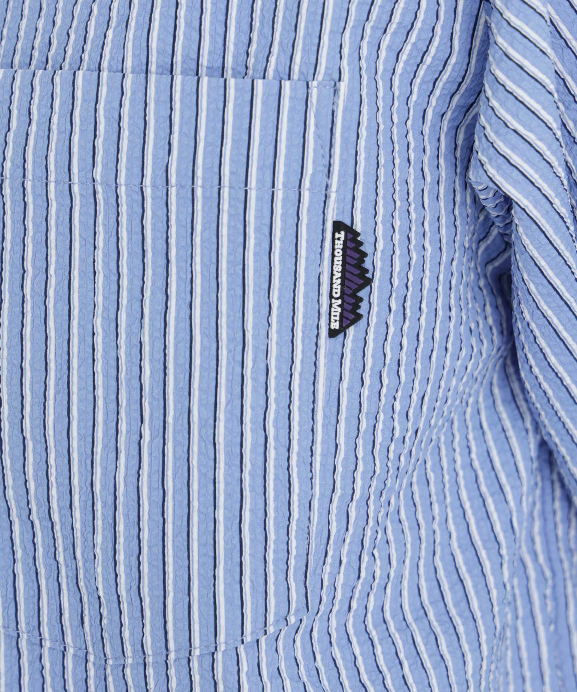 nano･universe「THOUSAND MILE/SEERSUCKER STRIPE SHIRT(セットアップ可)」|シャツ・ブラウス|