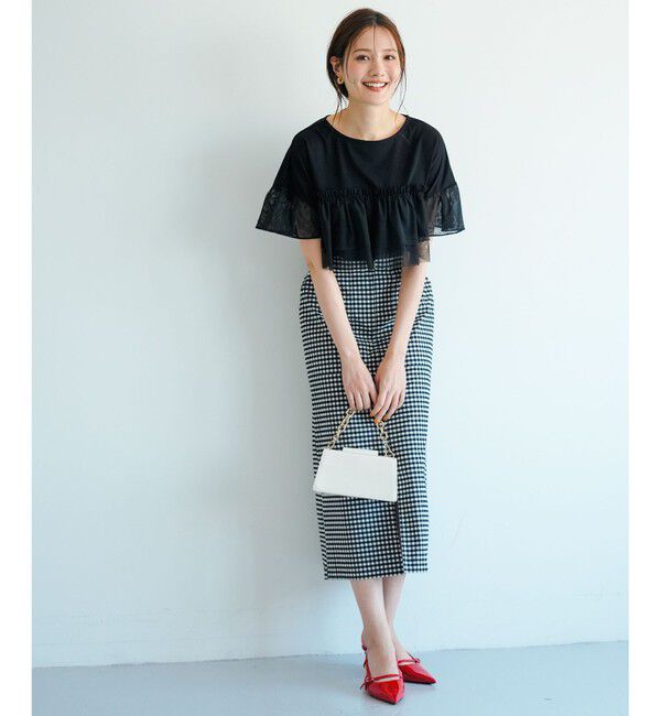 ANY SIS「【洗える】チュール重ね プルオーバー」|Tシャツ・カットソー|