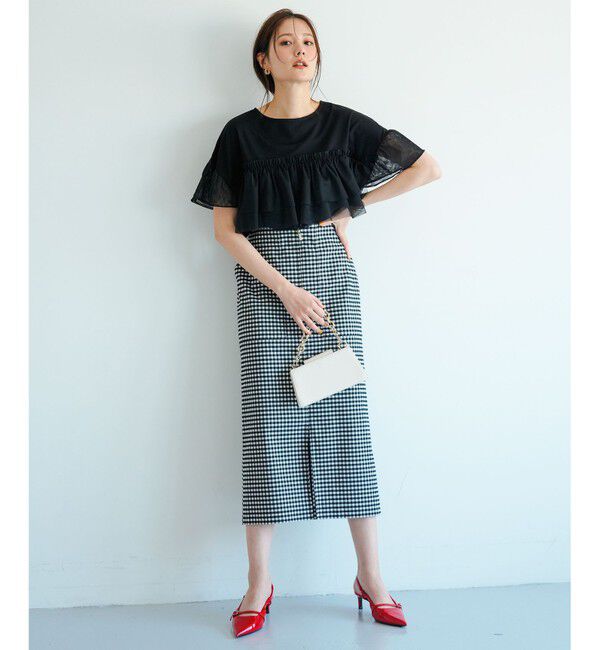 ANY SIS「【洗える】チュール重ね プルオーバー」|Tシャツ・カットソー|