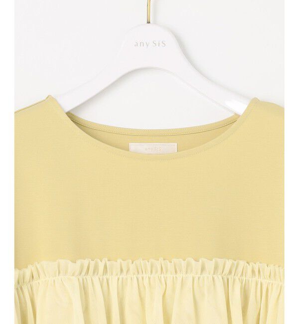 ANY SIS「【洗える】チュール重ね プルオーバー」|Tシャツ・カットソー|