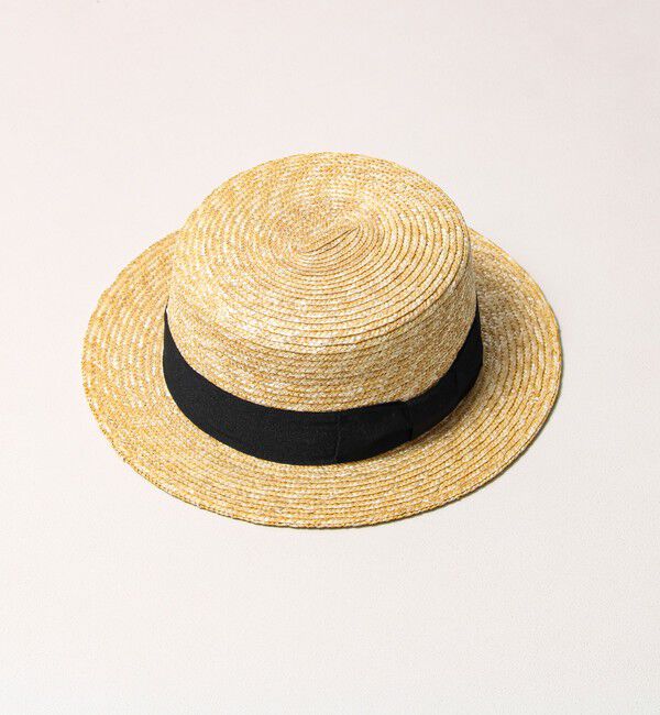GLOSTER「【夏の定番クラシック】STRAW BOATHER HAT カンカン帽」|ハット|ベージュ
