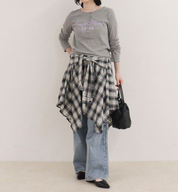 fredy emue「ヘンリーネックグラフィックロンTシャツ」|Tシャツ・カットソー|