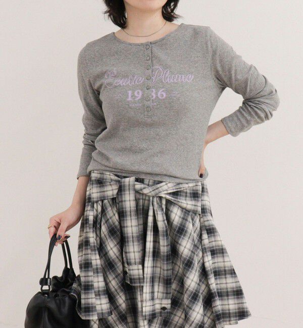 fredy emue「ヘンリーネックグラフィックロンTシャツ」|Tシャツ・カットソー|