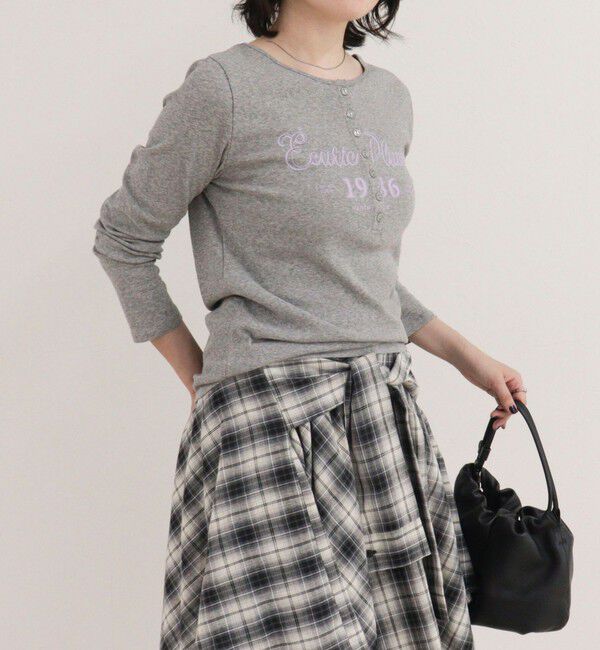 fredy emue「ヘンリーネックグラフィックロンTシャツ」|Tシャツ・カットソー|