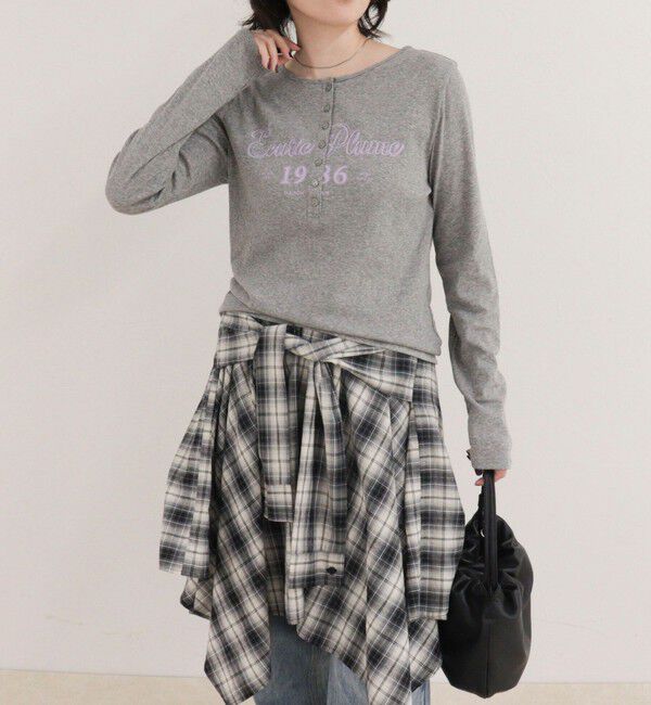 fredy emue「ヘンリーネックグラフィックロンTシャツ」|Tシャツ・カットソー|