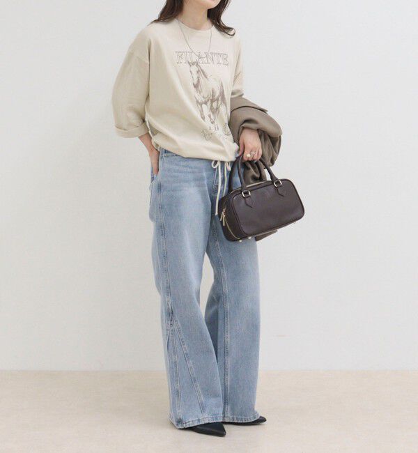 fredy emue「ホースプリント裾ドロストTシャツ」|Tシャツ・カットソー|