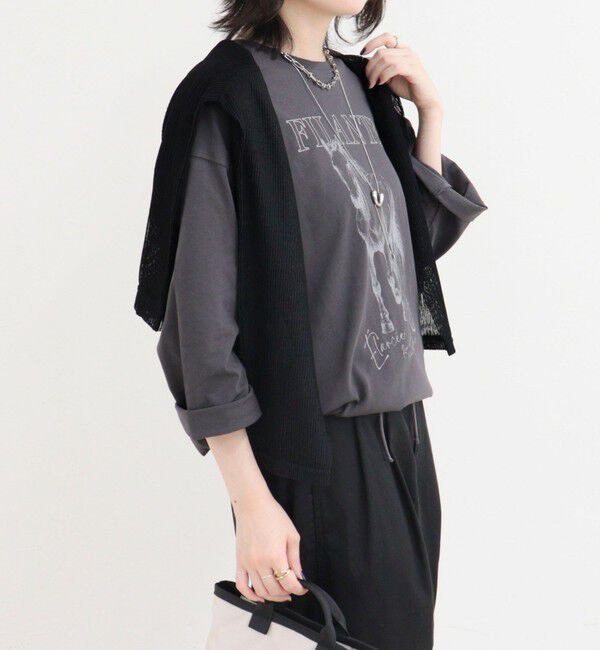 fredy emue「ホースプリント裾ドロストTシャツ」|Tシャツ・カットソー|