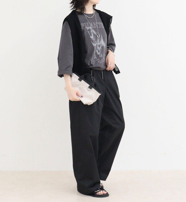fredy emue「ホースプリント裾ドロストTシャツ」|Tシャツ・カットソー|