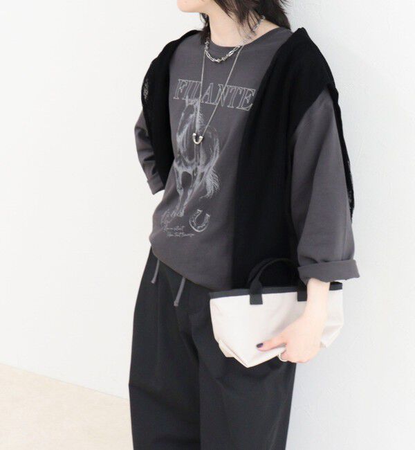 fredy emue「ホースプリント裾ドロストTシャツ」|Tシャツ・カットソー|