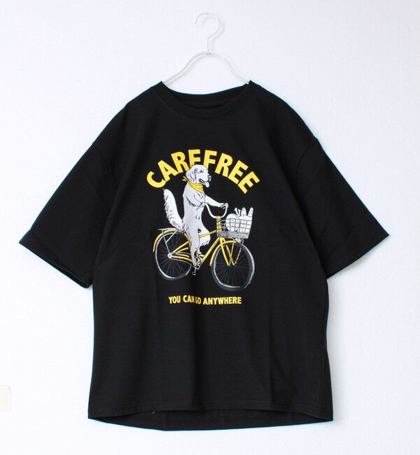 FREDY MAC「【FREDYMAC/フレディマック】度詰め天竺CAT&DOGチャリTEE」|Tシャツ・カットソー|ブラック・グレー系2