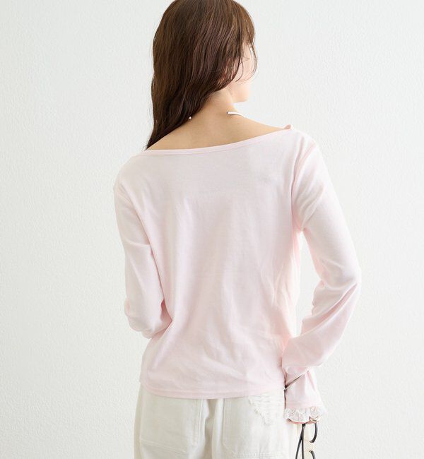  「レースドッキングオフショルロンT」|Tシャツ・カットソー|
