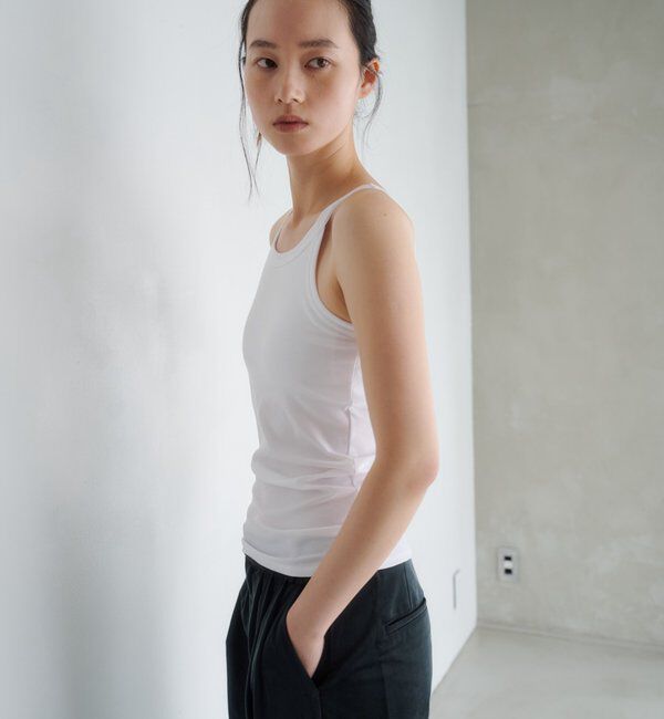  「カップ付アメスリリブタンクトップ」|キャミソール|