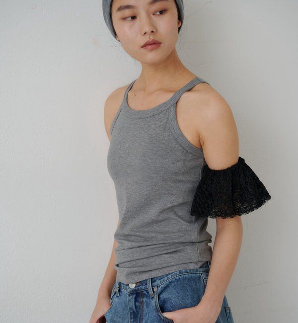  「カップ付アメスリリブタンクトップ」|キャミソール|
