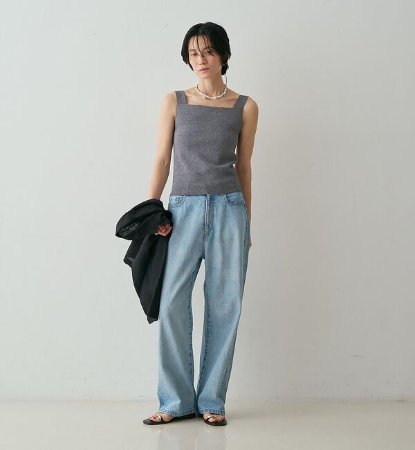qualite「【接触冷感・セットアップ対応】レーヨンストレッチニットノースリーブ」|キャミソール|
