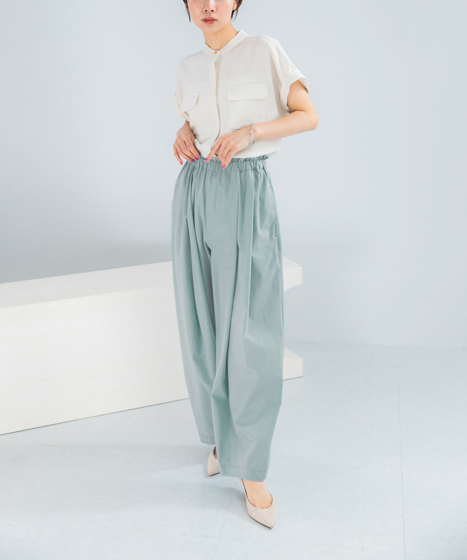 URBAN RESEARCH ROSSO「ELENDEEK　EASY TUCK COCOON PANTS」|その他|ミント