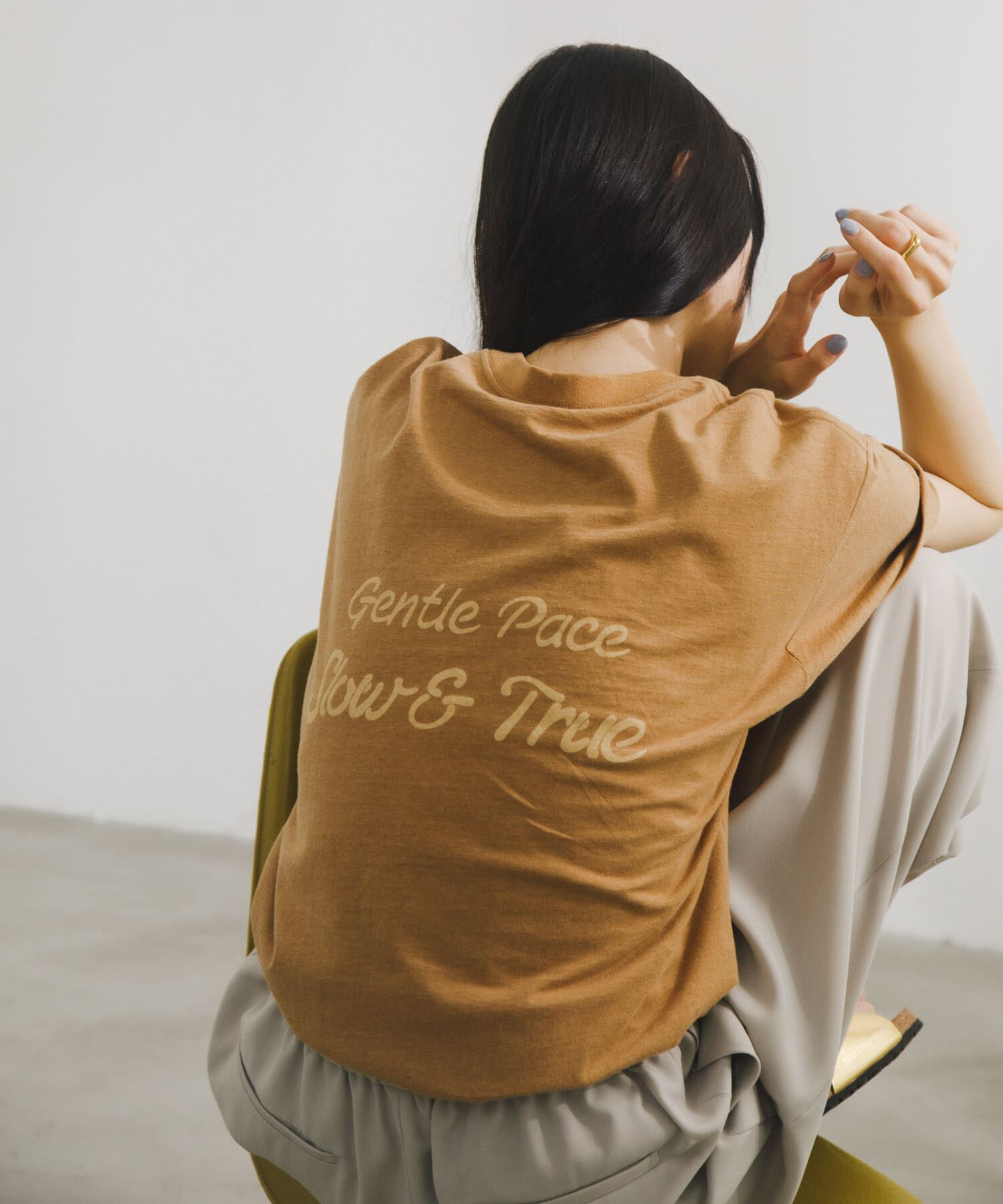 URBAN RESEARCH DOORS「Printed Loose T-shirts」|Tシャツ・カットソー|ブラウン系その他
