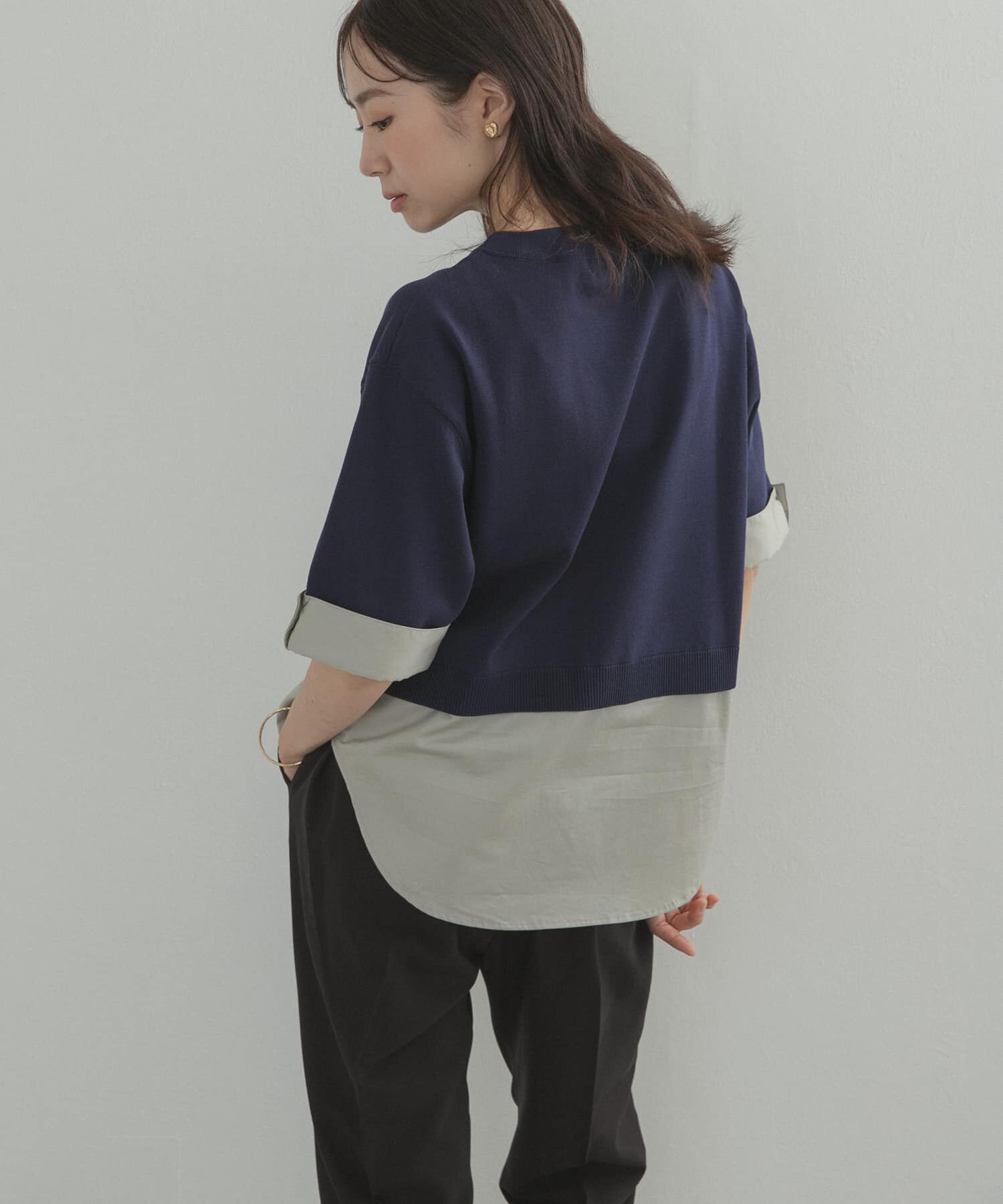 URBAN RESEARCH DOORS「フェイクレイヤードニットプルオーバー」|Tシャツ・カットソー|