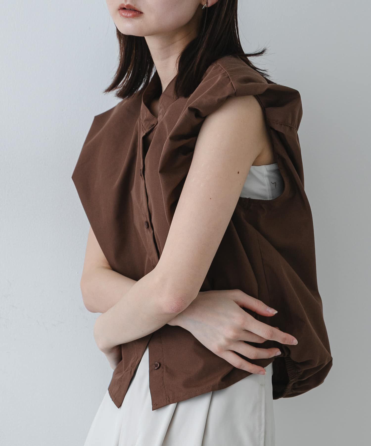 SENSE OF PLACE by URBAN RESEARCH「ブロードパフショルダーブラウス」|シャツ・ブラウス|