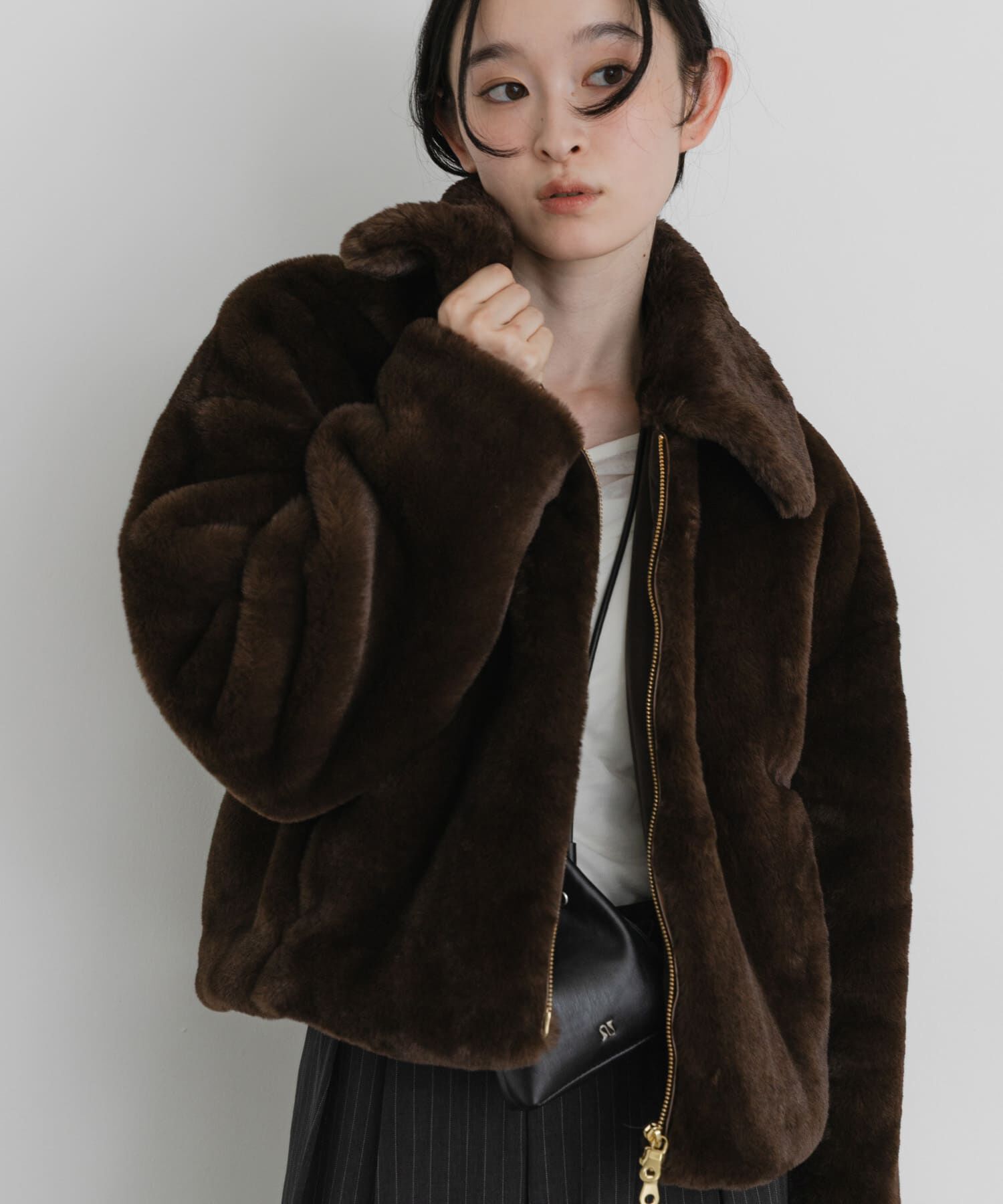 SENSE OF PLACE by URBAN RESEARCH「TISSAVEL フェイクファーショートコート」|ブルゾン・スタジャン|