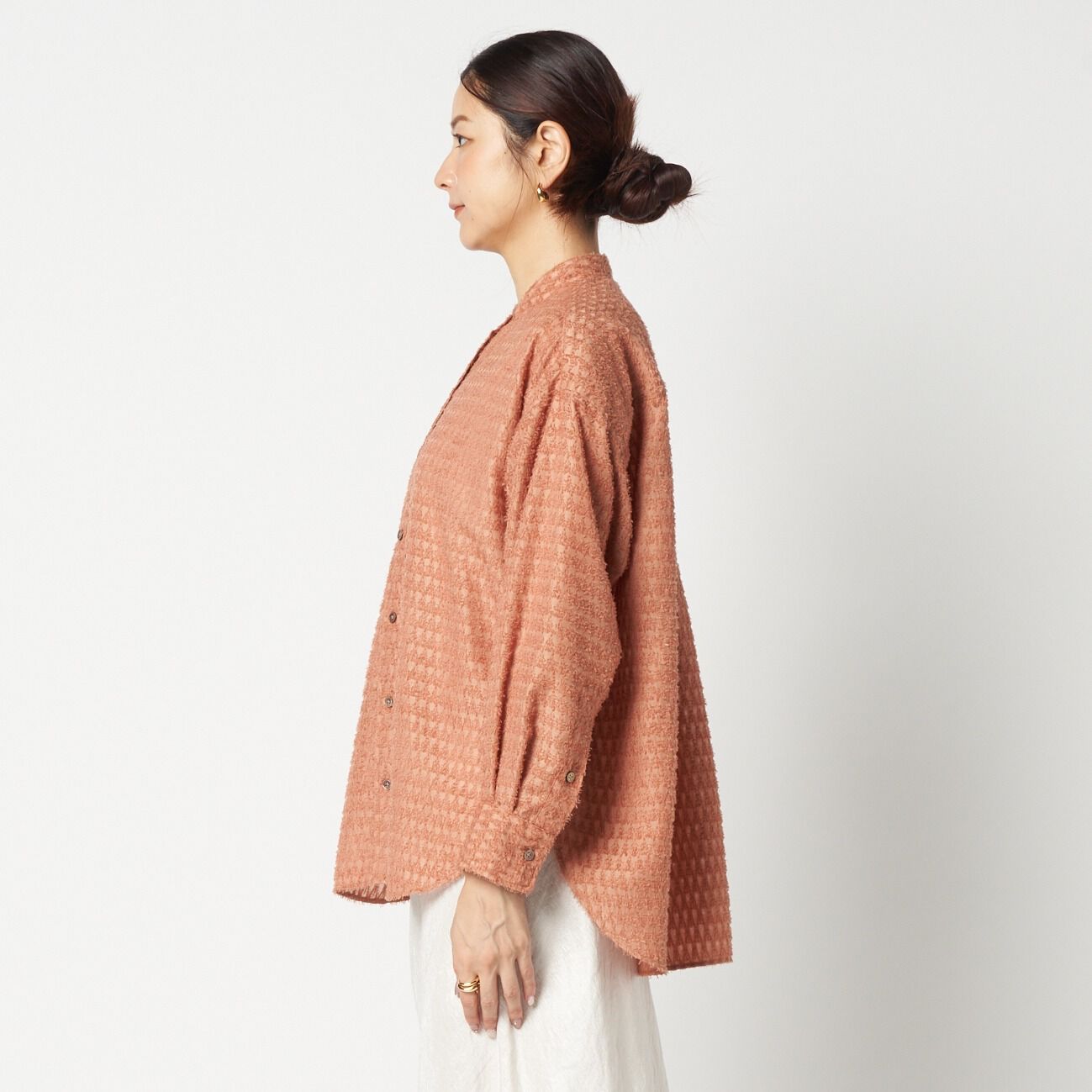 HELIOPOLE「HELIOPOLE CUT JACQUARD BAND COLLAR SHIRT」|シャツ・ブラウス|
