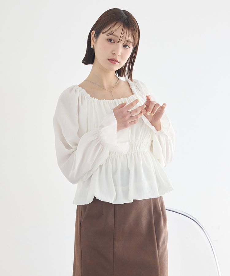 earth music&ecology「バルーンヘムブラウス」|シャツ・ブラウス|