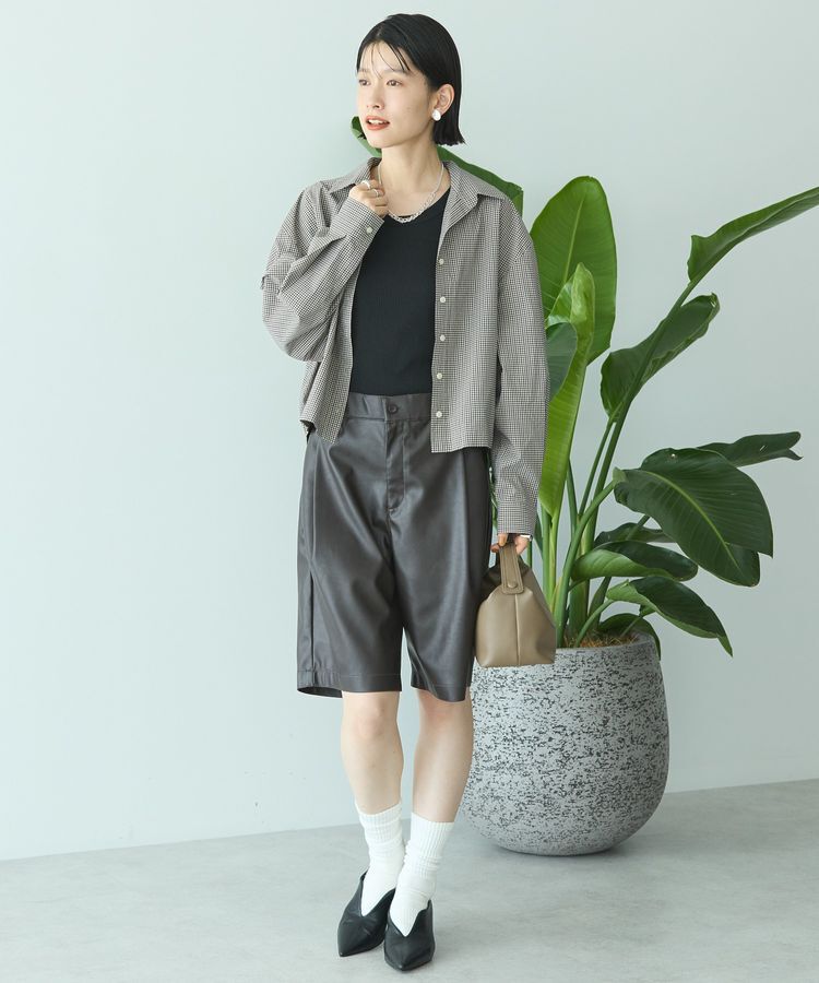 AMERICAN HOLIC「クロップド丈バックタックチェックシャツ」|シャツ・ブラウス|