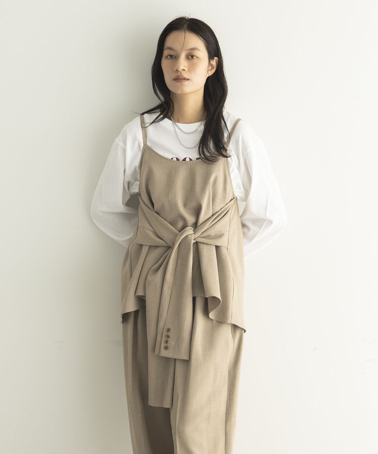 GARAGE OF GOOD CLOTHING「【日本製】無地ジャケットスリーブビスチェ」|ベスト・ジレ|Beige