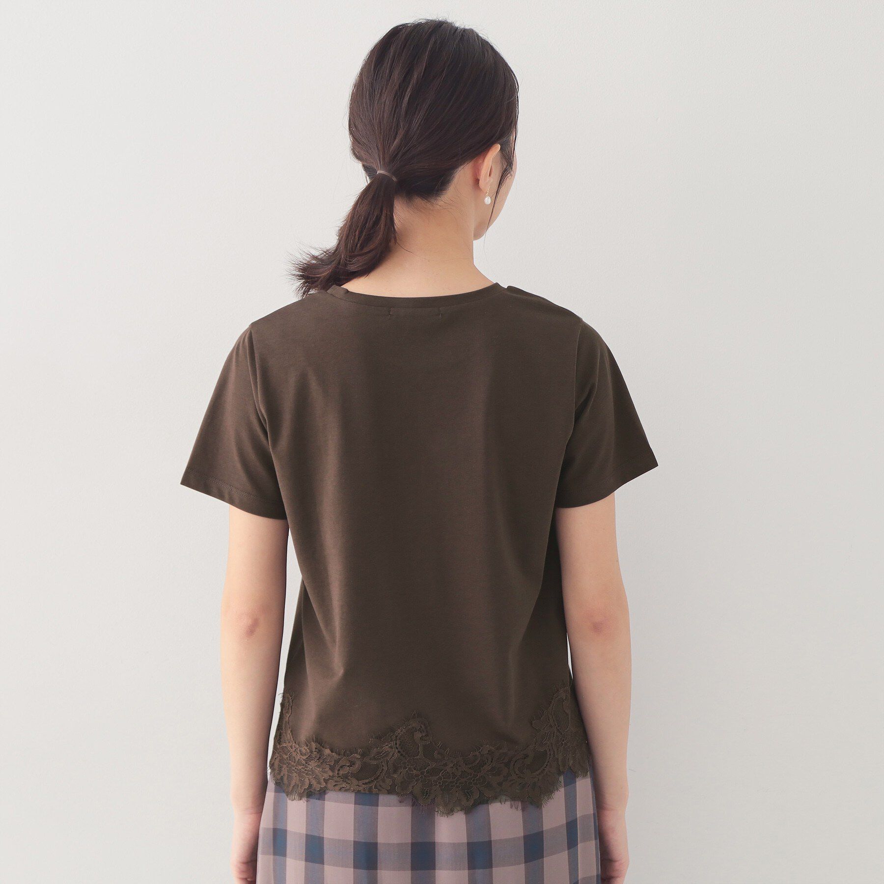 index「【接触冷感／UVケア】裾レースロゴTシャツ《洗濯機OK／S-3L》」|Tシャツ・カットソー|