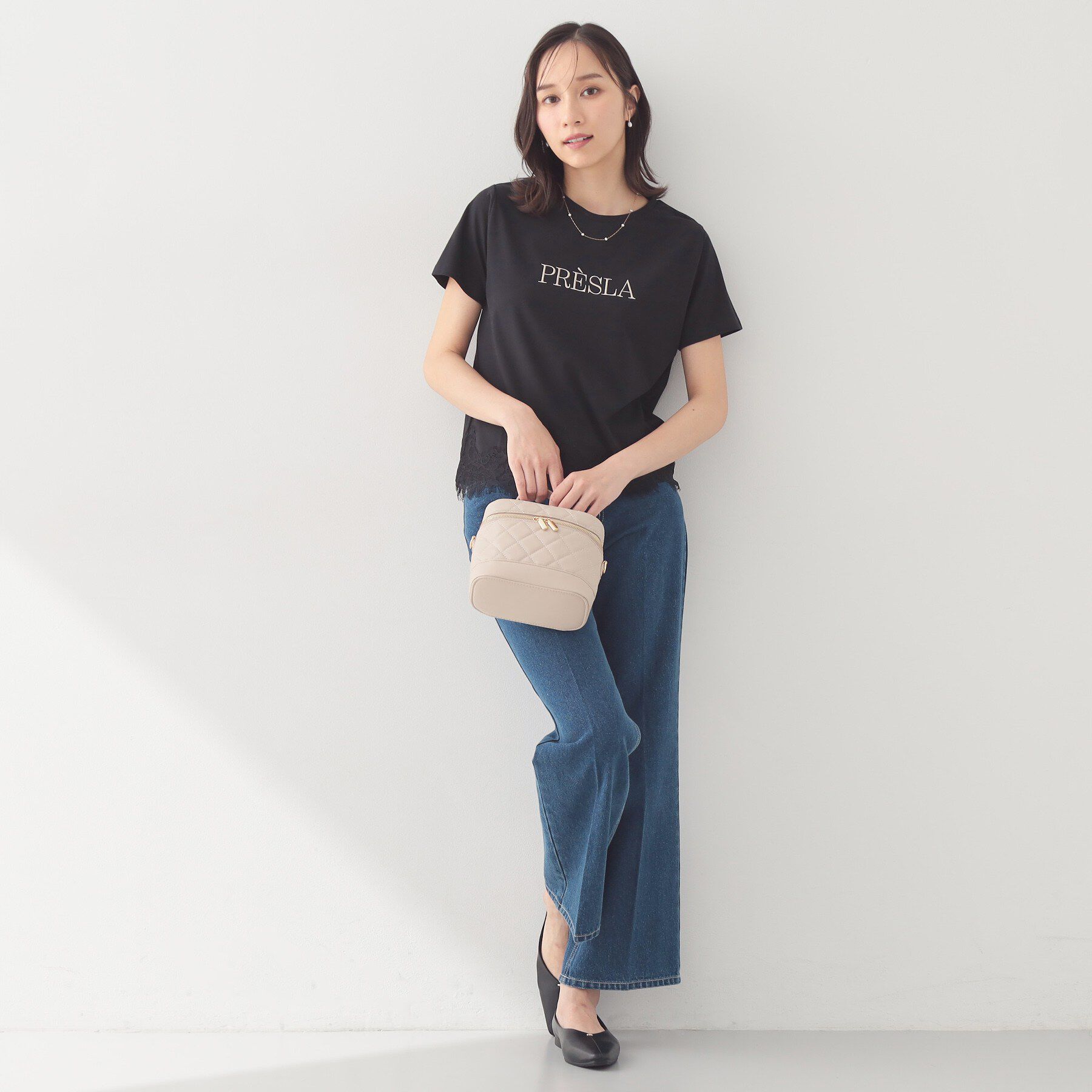 index「【接触冷感／UVケア】裾レースロゴTシャツ《洗濯機OK／S-3L》」|Tシャツ・カットソー|