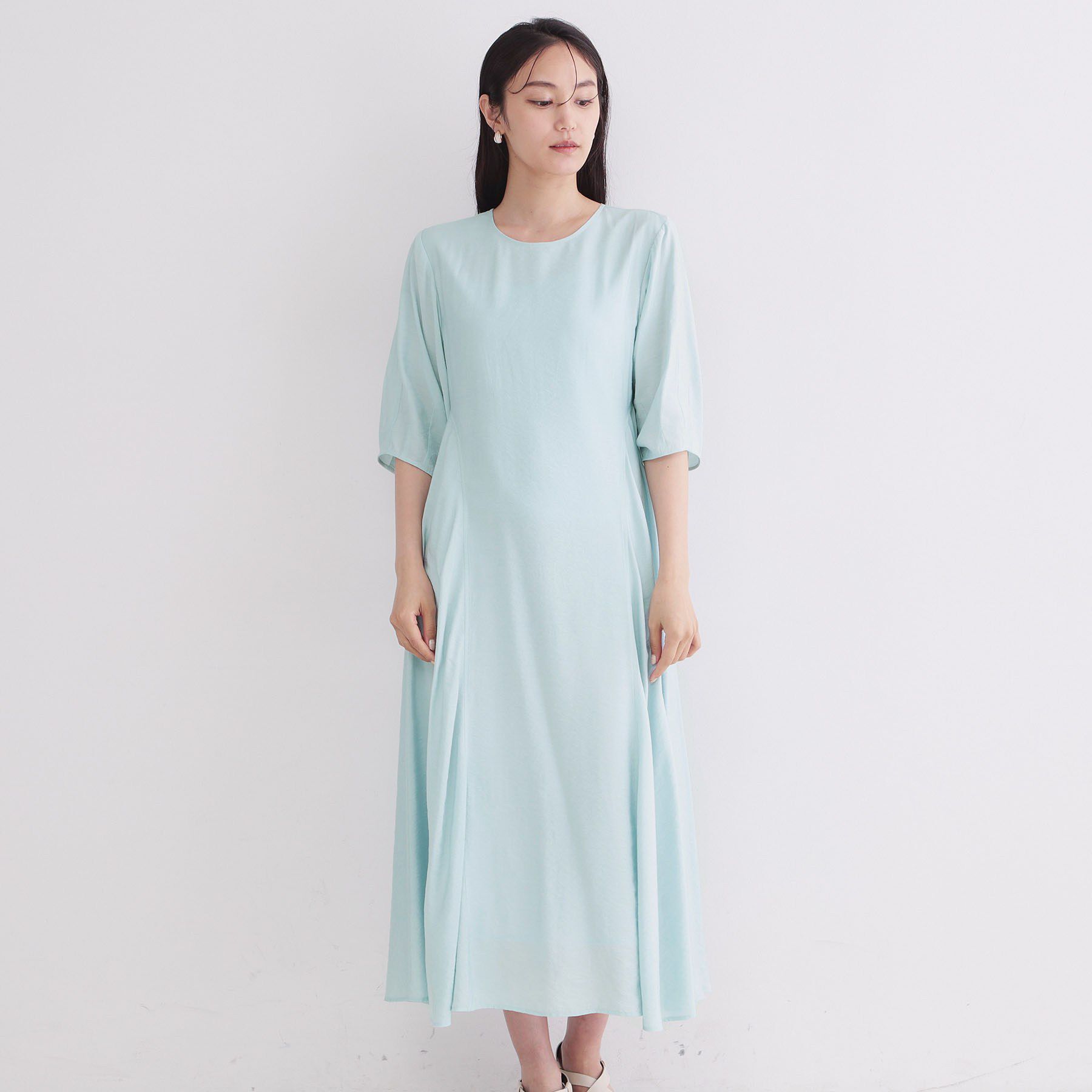 OPAQUE.CLIP「切り替えデザインフレアワンピース【洗濯機OK】」|ワンピース|